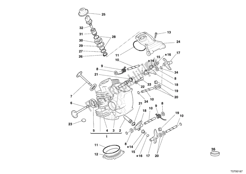 Todas las partes para Culata Horizontal de Ducati Supersport 1000 SS 2006